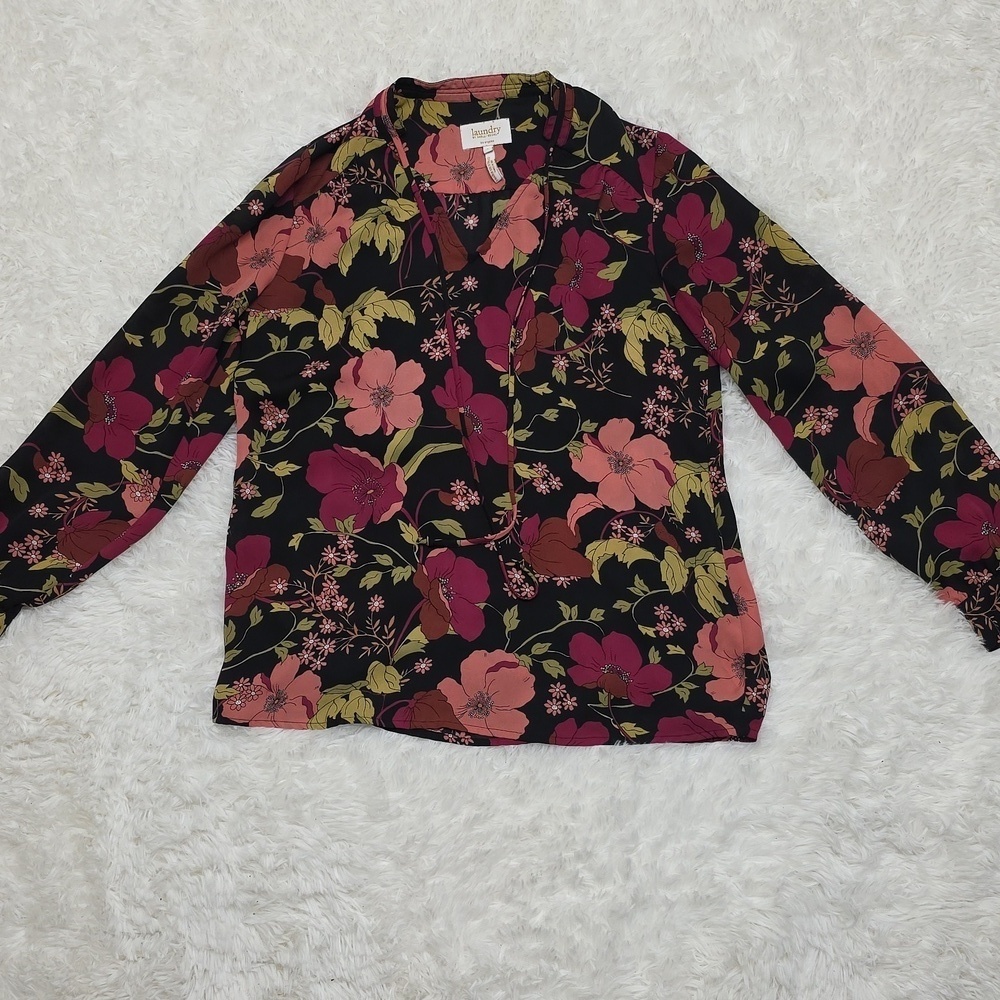 Laundry By Shelli Segal Floral Long Sleeve Blouse. Size 4